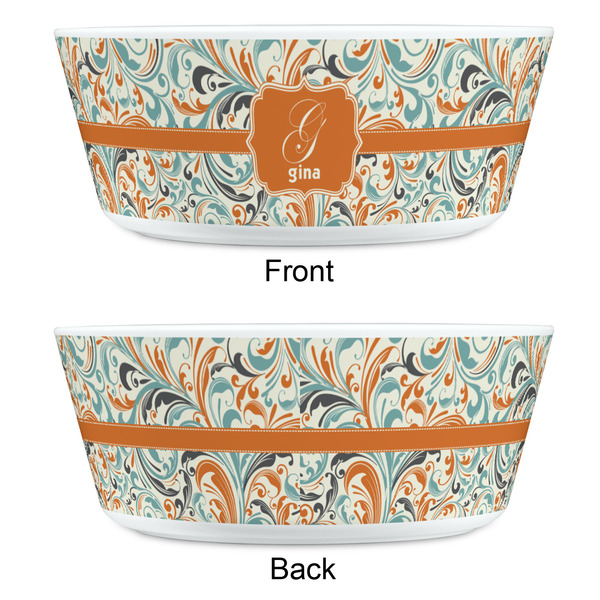 Orange & Blue Leafy Swirls Kids Bowls - APPROVAL