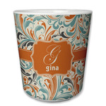 Orange & Blue Leafy Swirls Plastic Tumbler 6oz (Personalized)