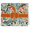 Orange & Blue Leafy Swirls Kitchen Towel - Poly Cotton - Folded Half
