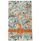 Orange & Blue Leafy Swirls Kitchen Towel - Poly Cotton - Full Front