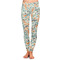 Orange & Blue Leafy Swirls Ladies Leggings - Extra Small