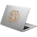 Orange & Blue Leafy Swirls Laptop Decal (Personalized)