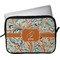 Orange & Blue Leafy Swirls Laptop Sleeve / Case - 11" (Personalized)