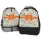 Orange & Blue Leafy Swirls Large Backpacks - Both
