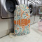 Orange & Blue Leafy Swirls Large Laundry Bag - In Context