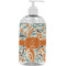 Orange & Blue Leafy Swirls Plastic Soap / Lotion Dispenser (16 oz - Large - White) (Personalized)