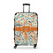 Orange & Blue Leafy Swirls Large Travel Bag - With Handle