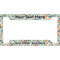 Orange & Blue Leafy Swirls License Plate Frame - Style A (Personalized)