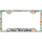 Orange & Blue Leafy Swirls License Plate Frame - Style C (Personalized)