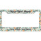 Orange & Blue Leafy Swirls License Plate Frame - Style B (Personalized)
