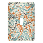 Orange & Blue Leafy Swirls Light Switch Cover (Single Toggle)