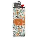 Orange & Blue Leafy Swirls Case for BIC Lighters (Personalized)