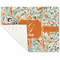 Orange & Blue Leafy Swirls Linen Placemat - Folded Corner (single side)