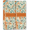 Orange & Blue Leafy Swirls Linen Placemat - Folded Half (double sided)