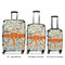 Orange & Blue Leafy Swirls Luggage Bags all sizes - With Handle