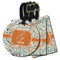 Orange & Blue Leafy Swirls Luggage Tags - 3 Shapes Availabel