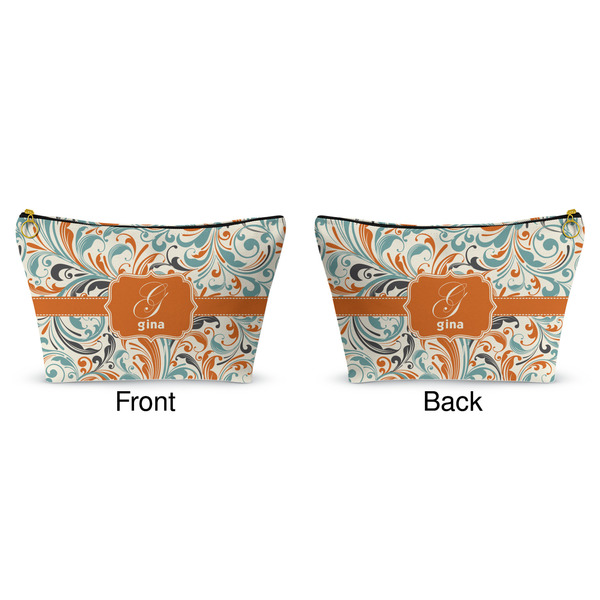 Orange & Blue Leafy Swirls Makeup Bag Approval
