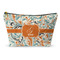 Orange & Blue Leafy Swirls Makeup Bag - Small - 8.5"x4.5" (Personalized)