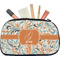 Orange & Blue Leafy Swirls Makeup / Cosmetic Bag - Medium (Personalized)