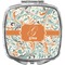 Orange & Blue Leafy Swirls Compact Makeup Mirror (Personalized)
