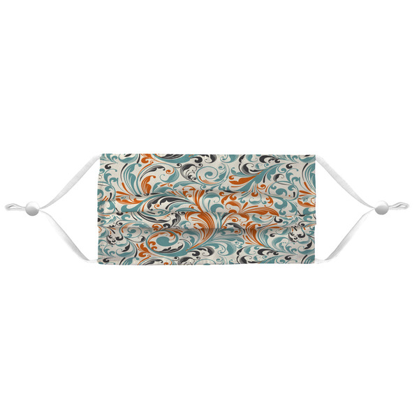 Orange & Blue Leafy Swirls Mask - Pleated (new) APPROVAL