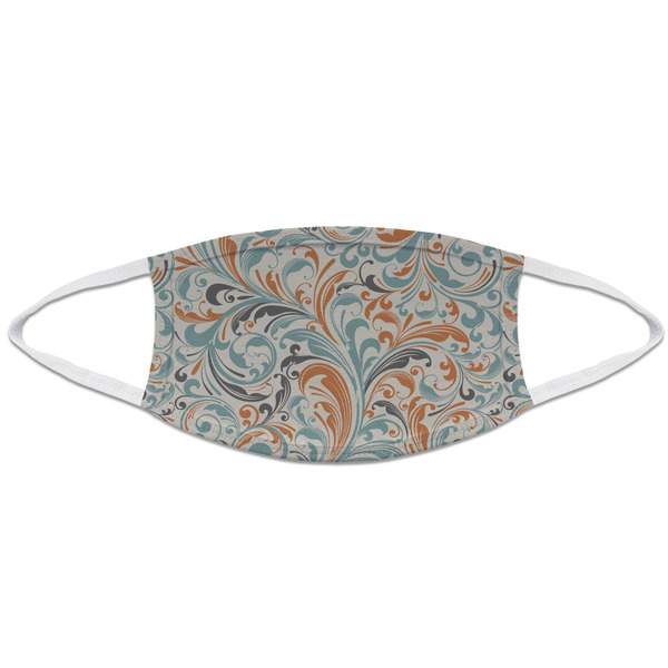Orange & Blue Leafy Swirls Mask2