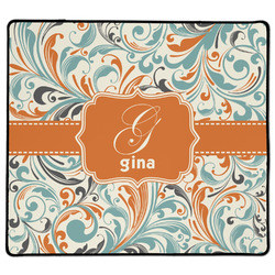 Orange & Blue Leafy Swirls XL Gaming Mouse Pad - 18" x 16" (Personalized)