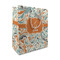 Orange & Blue Leafy Swirls Medium Gift Bag - Front/Main