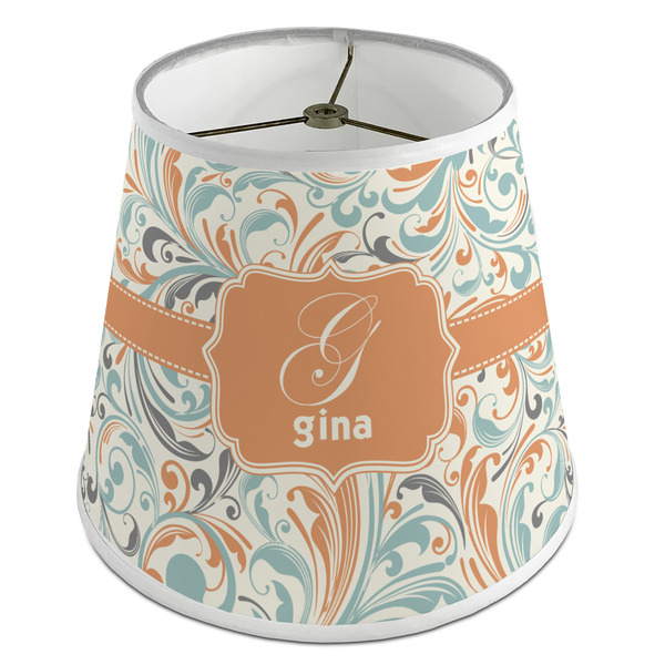 Custom Orange & Blue Leafy Swirls Empire Lamp Shade (Personalized)
