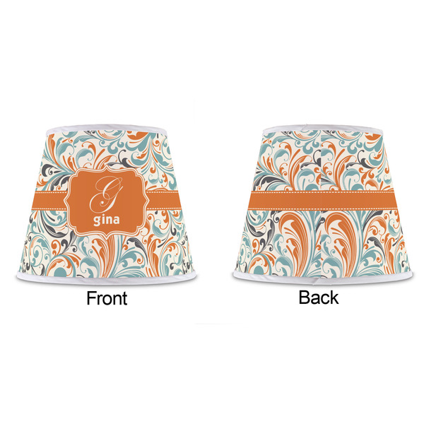 Orange & Blue Leafy Swirls Poly Film Empire Lampshade - Approval