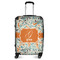 Orange & Blue Leafy Swirls Medium Travel Bag - With Handle