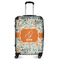 Orange & Blue Leafy Swirls Suitcase - 24" Medium - Checked (Personalized)
