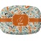 Orange & Blue Leafy Swirls Melamine Platter (Personalized)