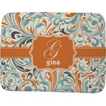 Orange & Blue Leafy Swirls Memory Foam Bath Mat - 48"x36" (Personalized)
