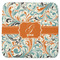 Orange & Blue Leafy Swirls Memory Foam Bath Mat - 48"x48" (Personalized)