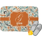 Orange & Blue Leafy Swirls Memory Foam Bath Mat - 24"x17" (Personalized)