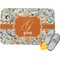 Orange & Blue Leafy Swirls Memory Foam Bath Mat - 34"x21" (Personalized)