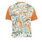 Orange & Blue Leafy Swirls Men's Crew Neck T Shirt Medium - Back