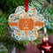 Orange & Blue Leafy Swirls Metal Paw Ornament - Lifestyle