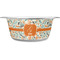 Orange & Blue Leafy Swirls Metal Pet Bowl - White Label - Medium - Main