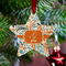 Orange & Blue Leafy Swirls Metal Star Ornament - Lifestyle