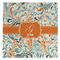 Orange & Blue Leafy Swirls Microfiber Dish Towel (Personalized)