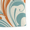 Orange & Blue Leafy Swirls Microfiber Dish Towel - DETAIL