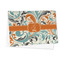 Orange & Blue Leafy Swirls Microfiber Dish Towel - FOLDED HALF