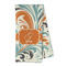 Orange & Blue Leafy Swirls Kitchen Towel - Microfiber (Personalized)