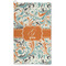 Orange & Blue Leafy Swirls Microfiber Golf Towel - Large (Personalized)
