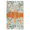 Orange & Blue Leafy Swirls Microfiber Golf Towel (Personalized)