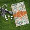 Orange & Blue Leafy Swirls Microfiber Golf Towels - LIFESTYLE