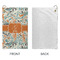 Orange & Blue Leafy Swirls Microfiber Golf Towels - Small - APPROVAL