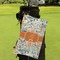 Orange & Blue Leafy Swirls Microfiber Golf Towels - Small - LIFESTYLE